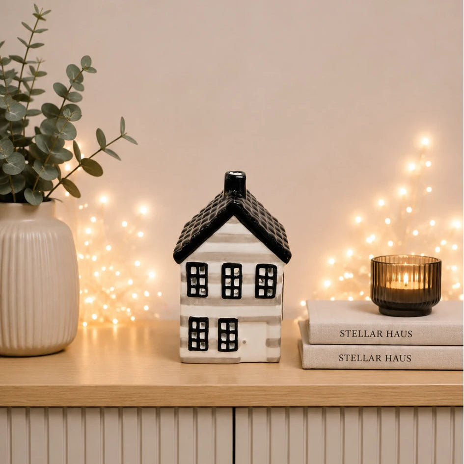 Porcelain Tealight House - Linen Cottage