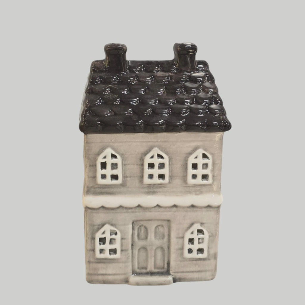 Porcelain Tealight House - Stone Manor