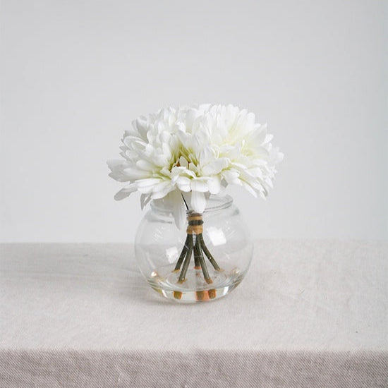Faux Plant - Gerbera Bundle in Fish Bowl Vase