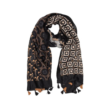 Scarf - Black Multi Abstract