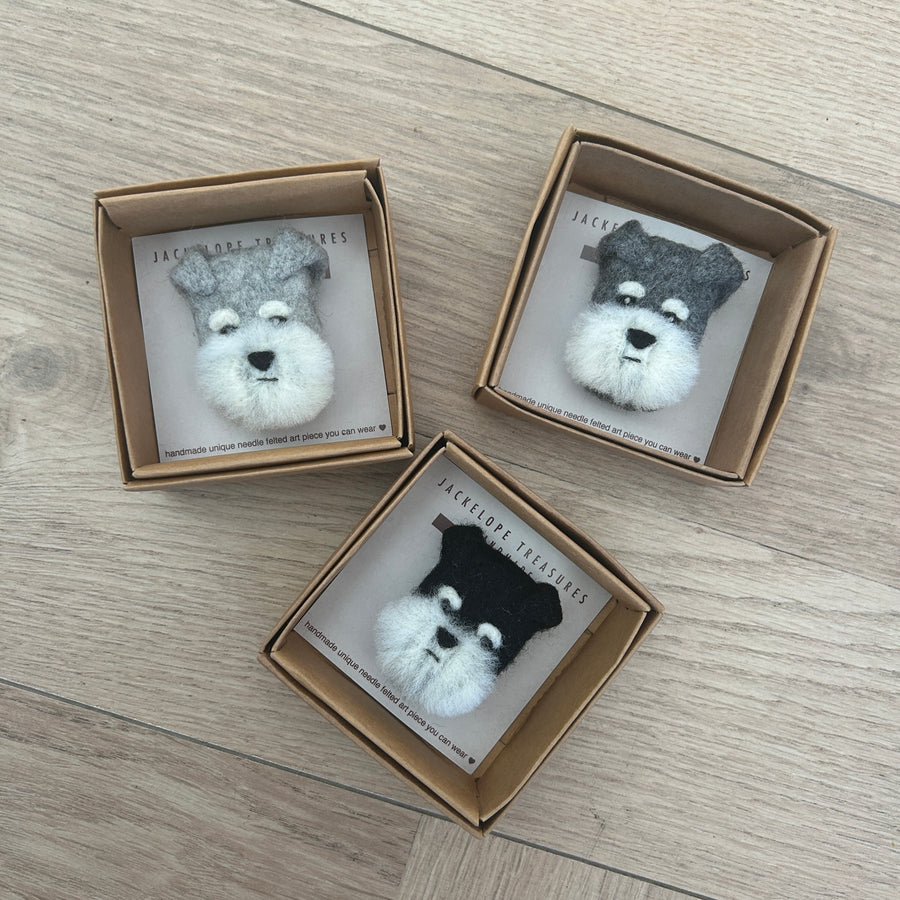 Felt Brooches - Schnauzers