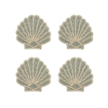 Beaded Coasters - Seafoam