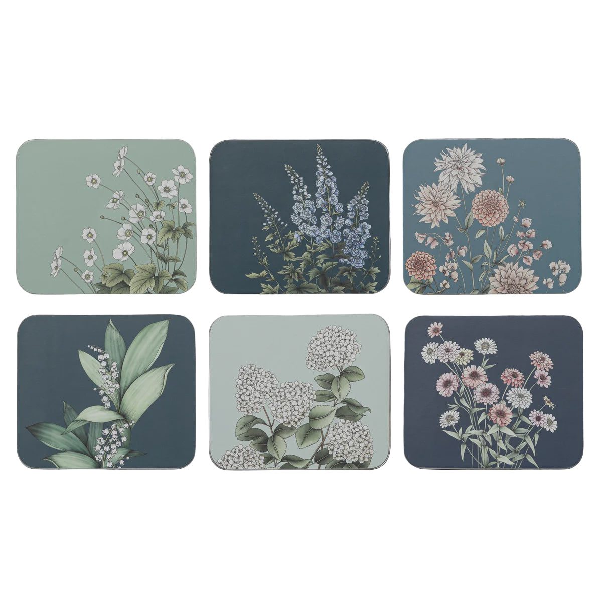 Secret Garden Coaster Set - 6 Pack | Blue