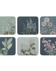Secret Garden Coaster Set - 6 Pack | Blue