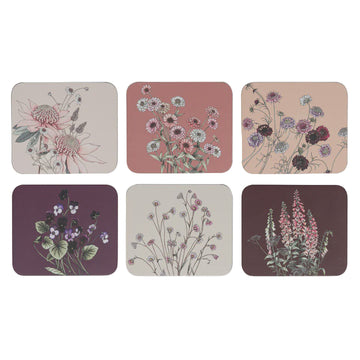 Secret Garden Coaster Set - 6 Pack | Pink