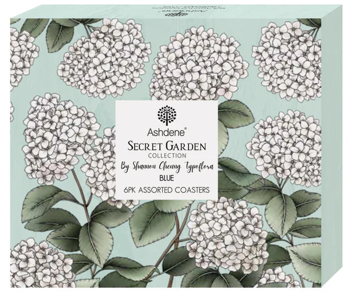 Secret Garden Coaster Set - 6 Pack | Blue