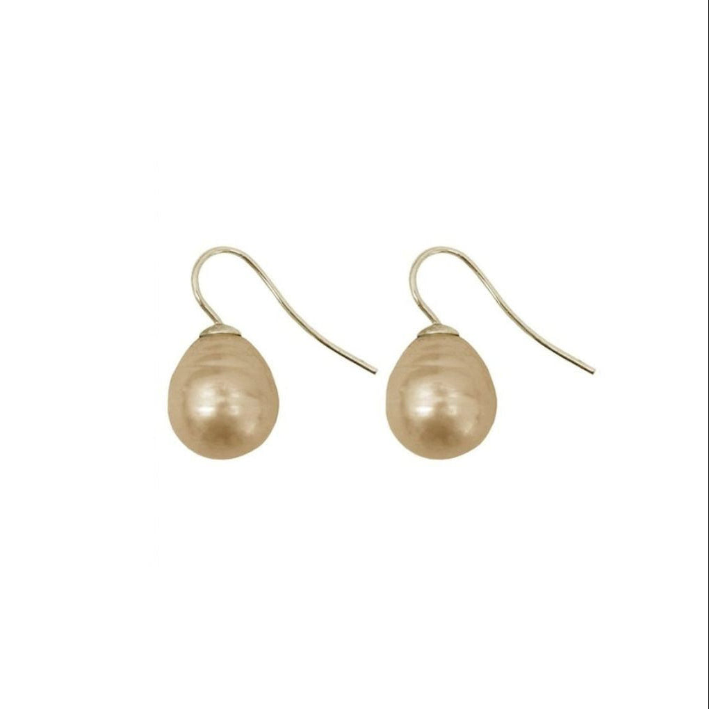 small gold spanish pearl drop earrings