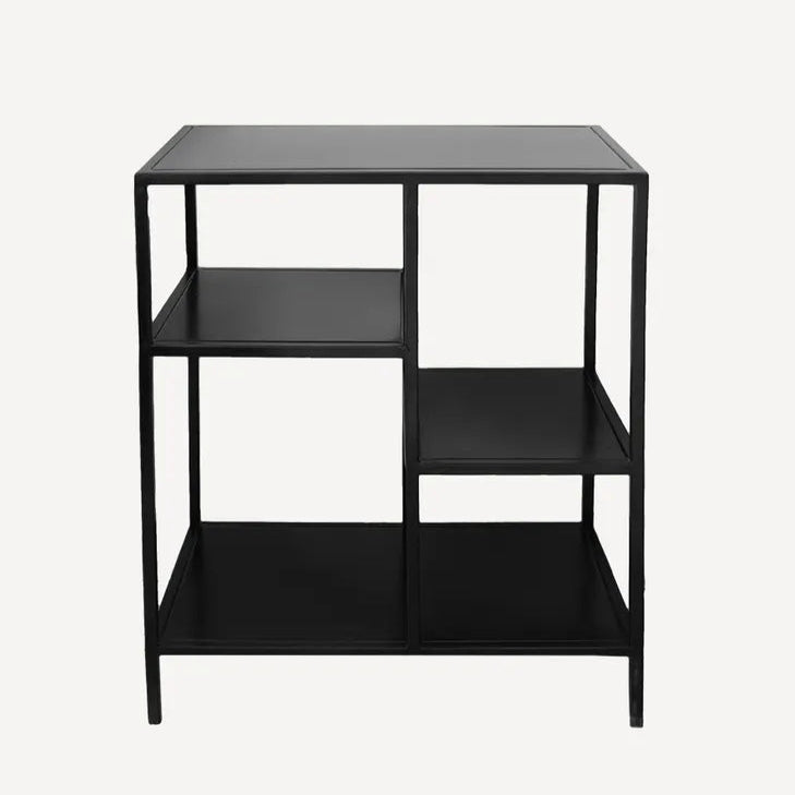 French Country Staggered Iron Console - Black | Small