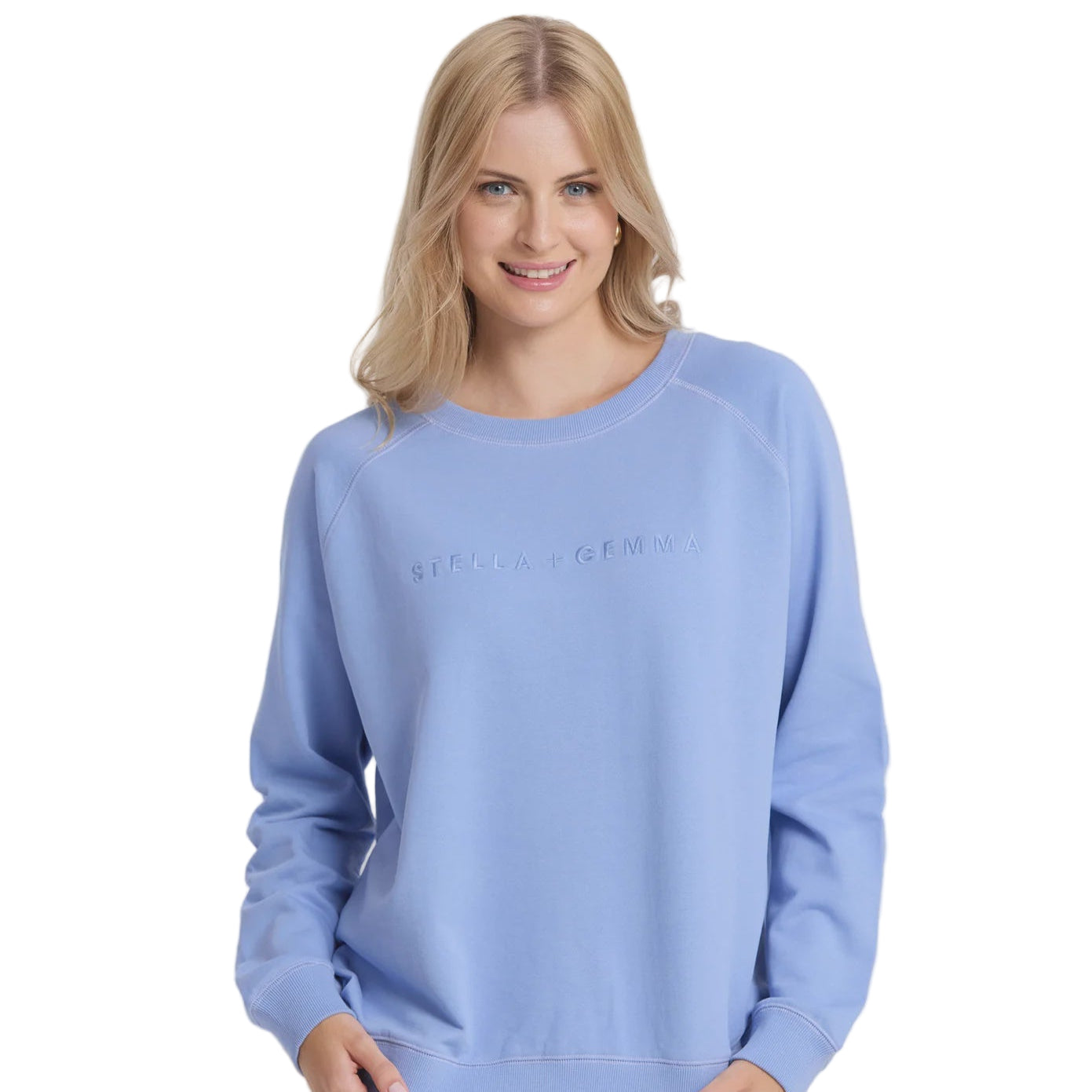 Stella + Gemma Classic Embroidered Sweater - Sky
