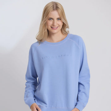 Stella + Gemma Classic Embroidered Sweater - Sky