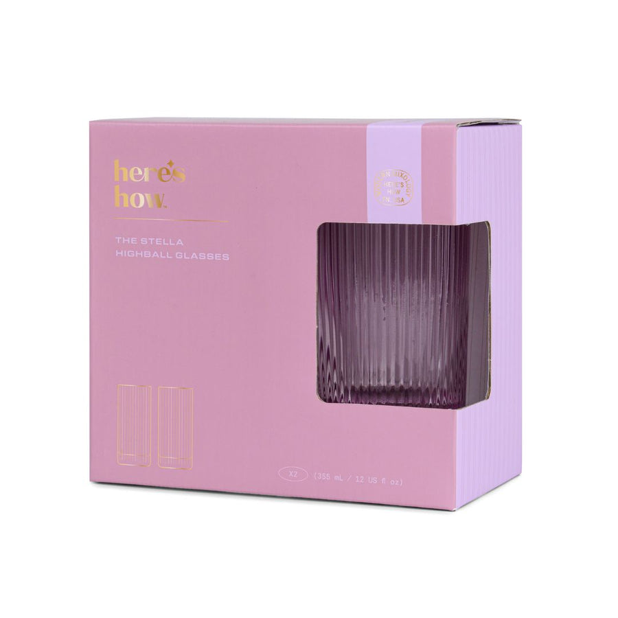 Stella Highball Glasses - Set of 2 | Lilac