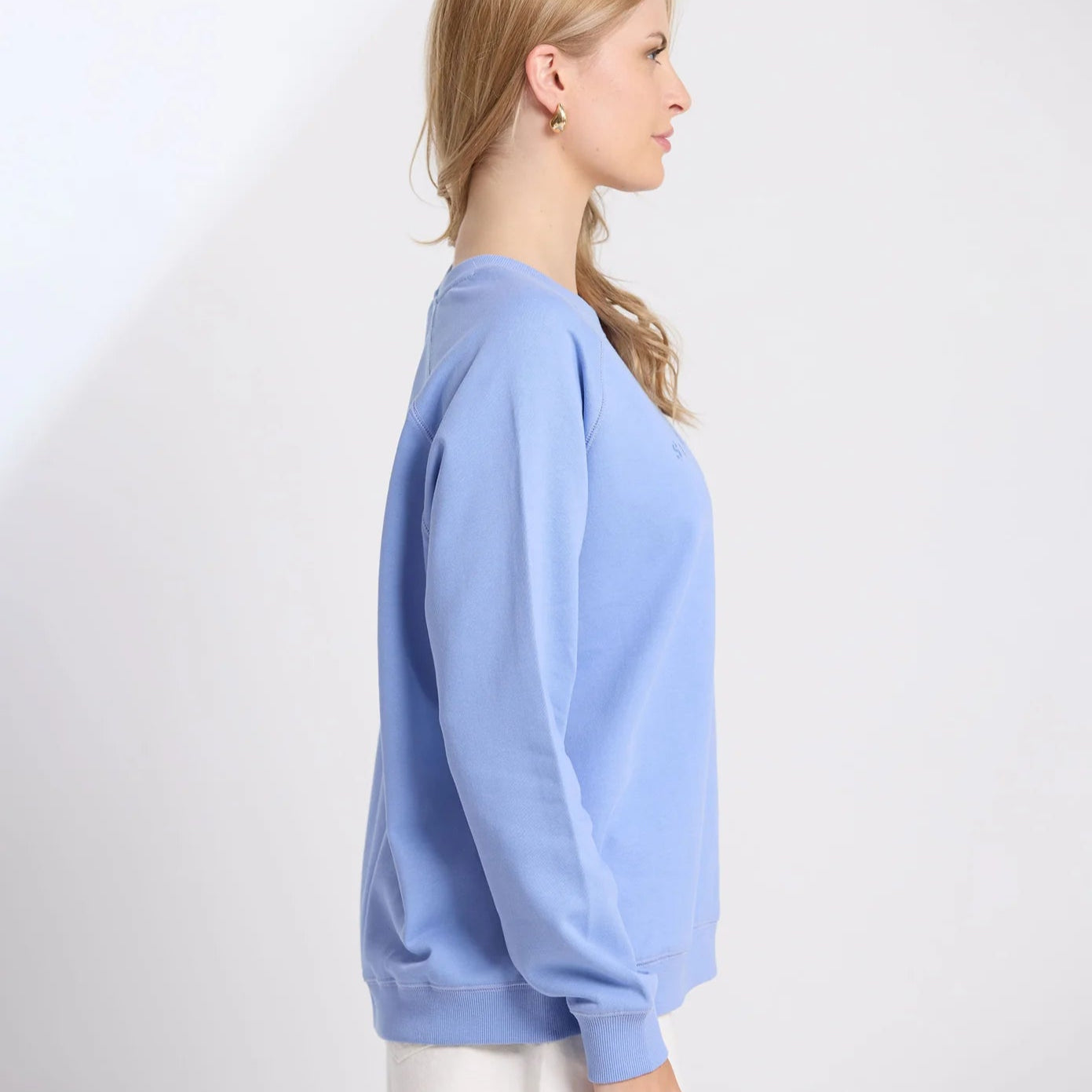 Stella + Gemma Classic Embroidered Sweater - Sky