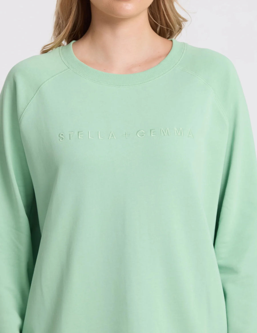 Stella + Gemma Classic Embroidered Sweater - Snifter Green