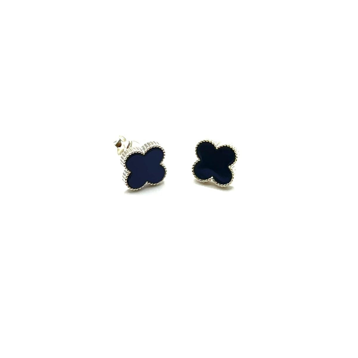 Sterling Silver Studs - Black Inset