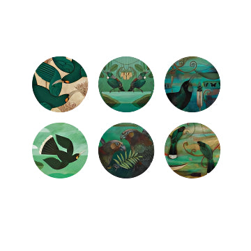 Birds of New Zealand Coaster - set of 6