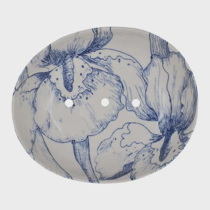 Soap Dish - Dark Blue + White