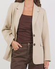 Taupe Two Button Vent Sleeve Blazer