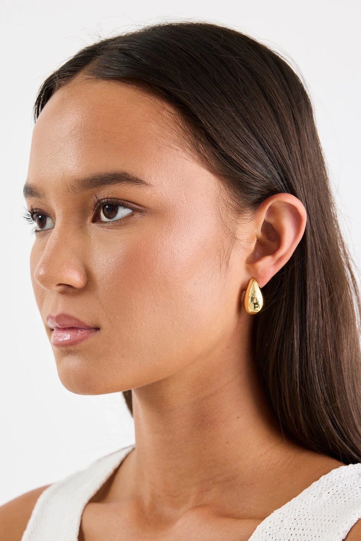 Earrings - Tear Drop Gold Stud