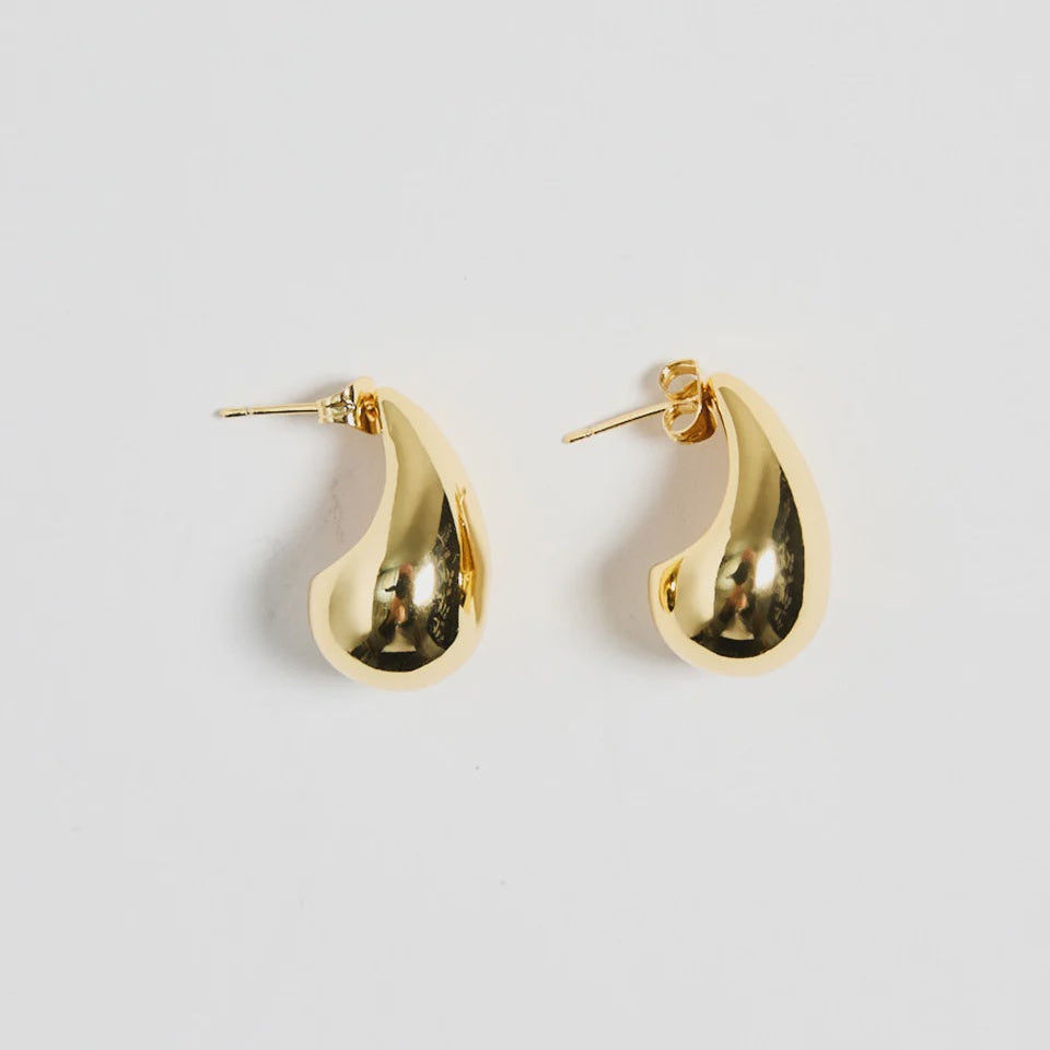 Earrings - Tear Drop Gold Stud