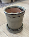Terracotta Flower Pot + Saucer - Taupe