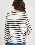 Chocolate White Stripe Boxy Long Sleeve Tee