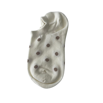 S + G No Show Socks - Cream Dot
