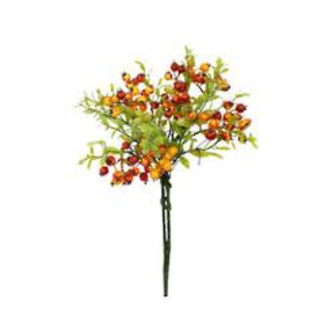 Berry Cluster Stem - Orange/Red