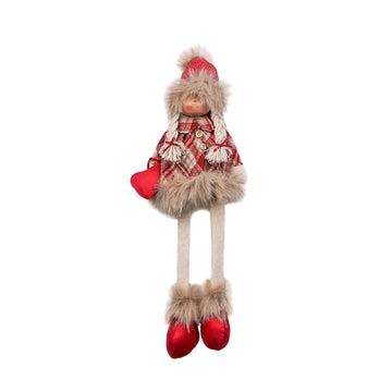 Hope red plaid sitting girl - Christmas