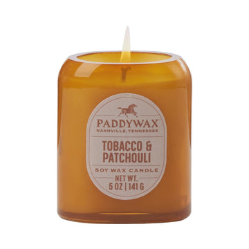 Paddywax Vista Glass Candle - Tobacco + Patchouli