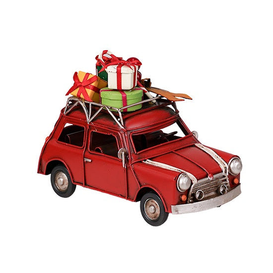 Vintage Xmas Car Red 16cm