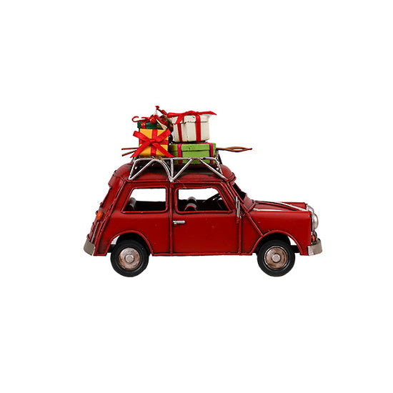 Vintage Xmas Car Red 16cm