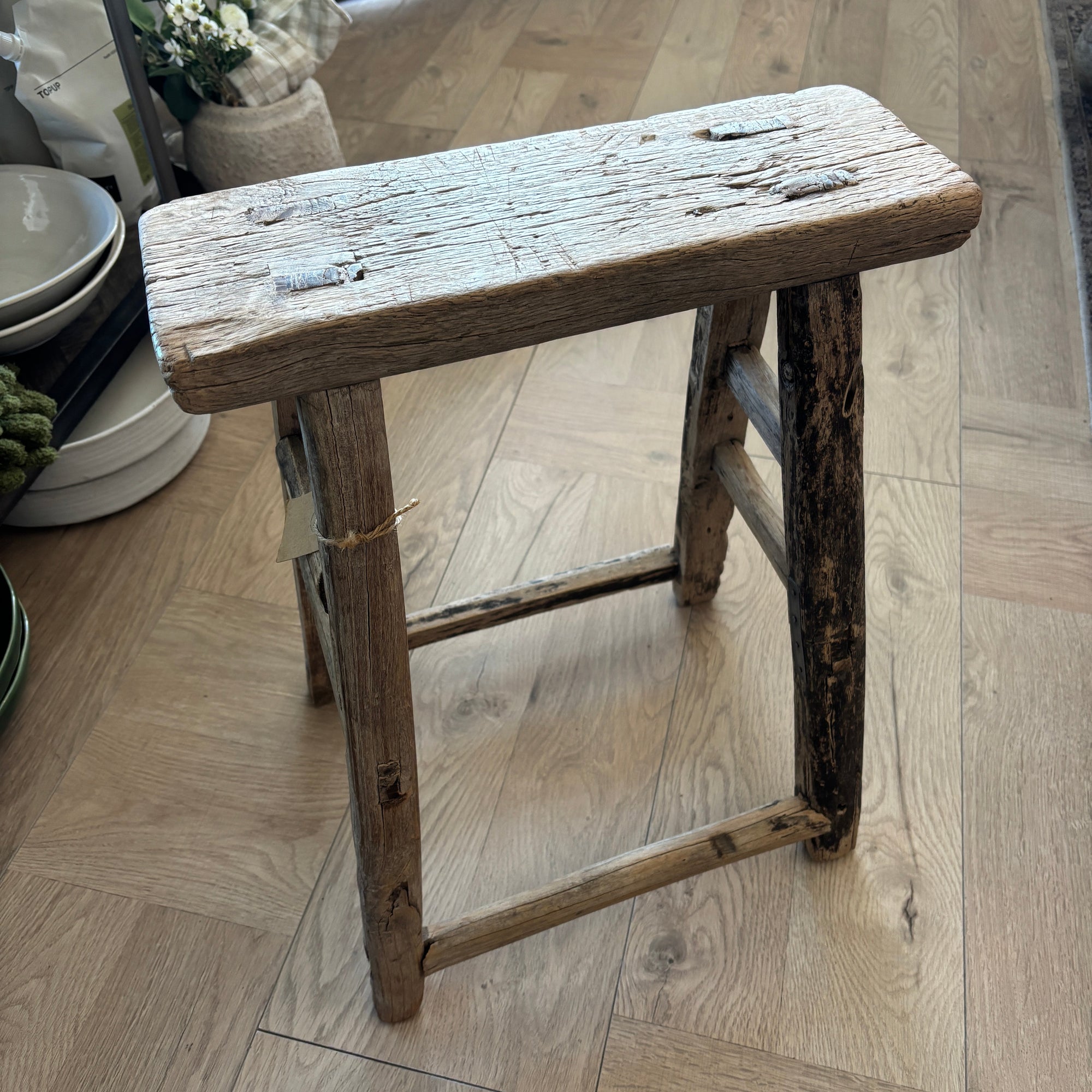Vintage Antique wooden stools - this top