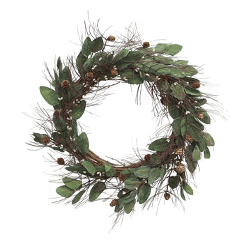 White Berry + Pinecone Wreath - Large