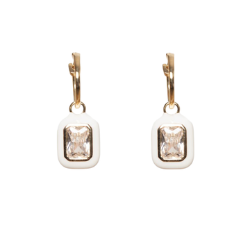White Diamante Huggie