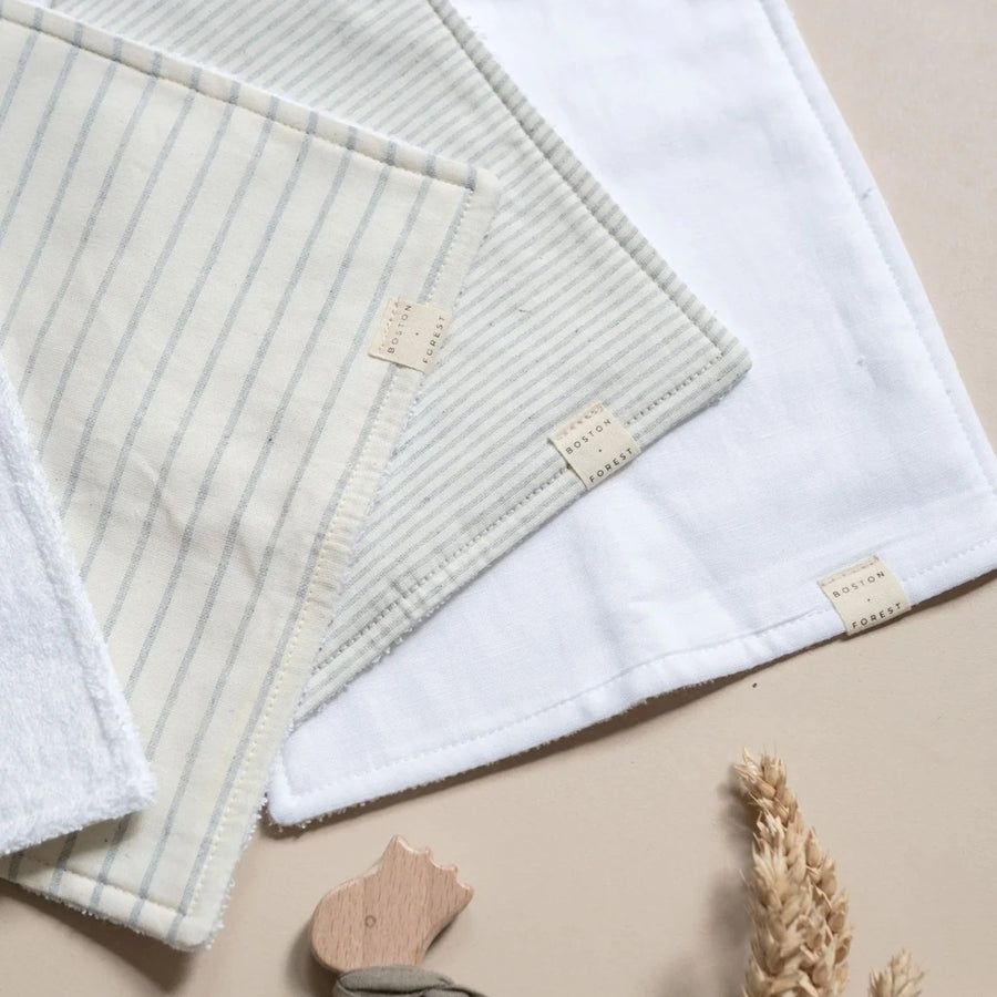Burp Cloth - Wide Stripe Chambray