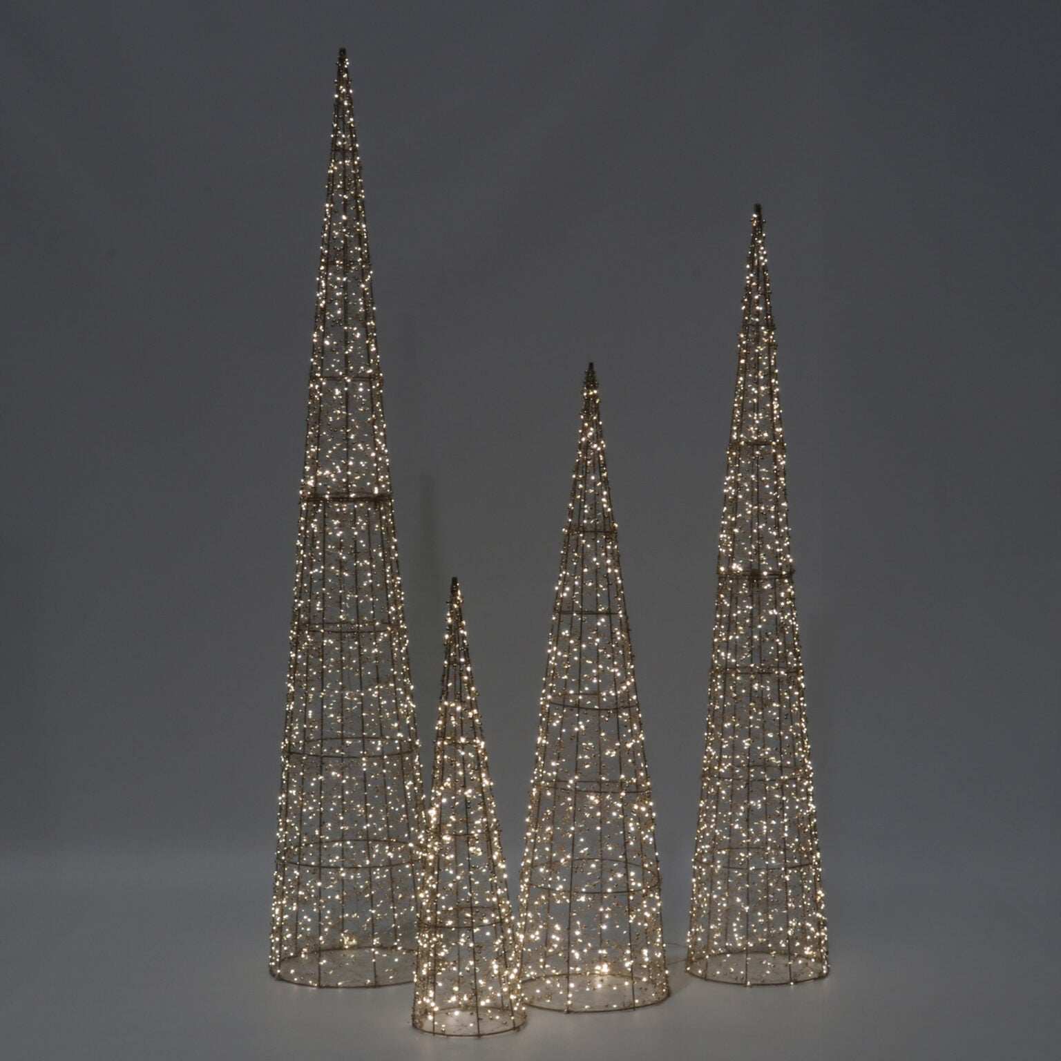 Christmas - Vienna Cone Beaded Tree with Lights 80cm