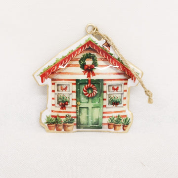 Christmas vintage tin lolly house decoration by Le Forge