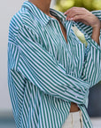 Forest Stripe Cotton Oversized Shirt