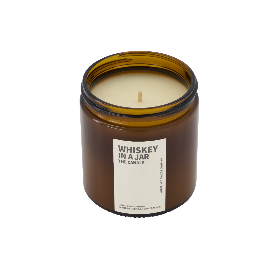 amberjack whiskey in a jar large candle