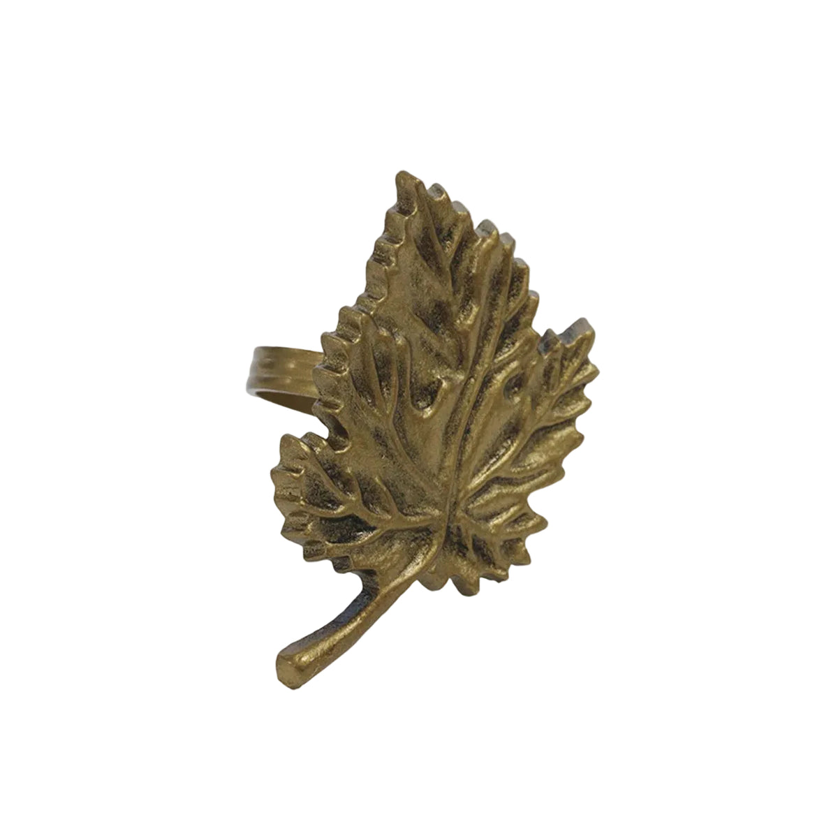 Feuille Leaf Napkin Ring - Antique Brass