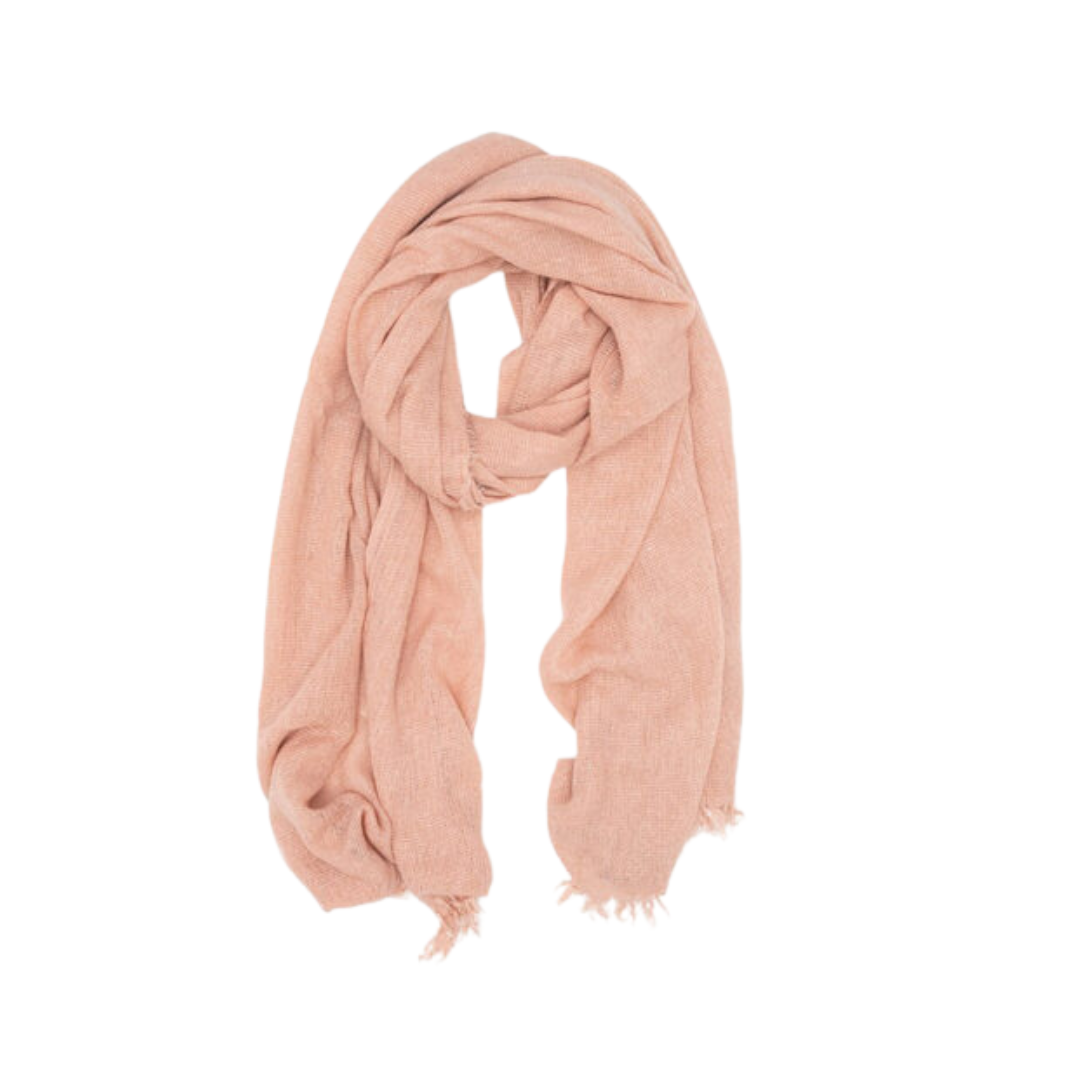 Block Colour Textured Scarf | Blush