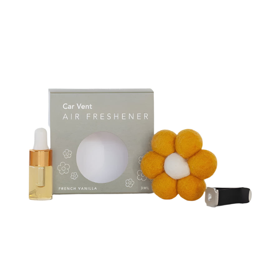 Daisy Car Vent Air Fresheners - Mustard