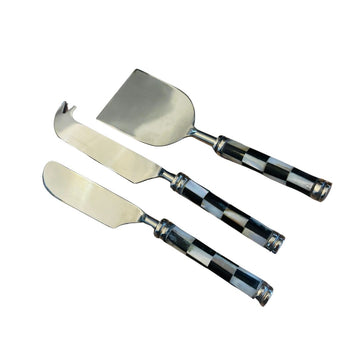 Cheese Set - Black + White Checker