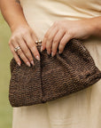 3466RAFCHOC Goldie Clutch - Raffia Chocolate - Raffia Chocolate