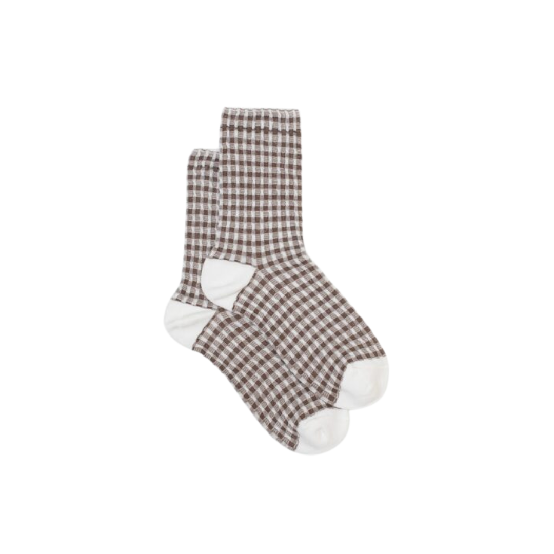 Cocoa Gingham Socks
