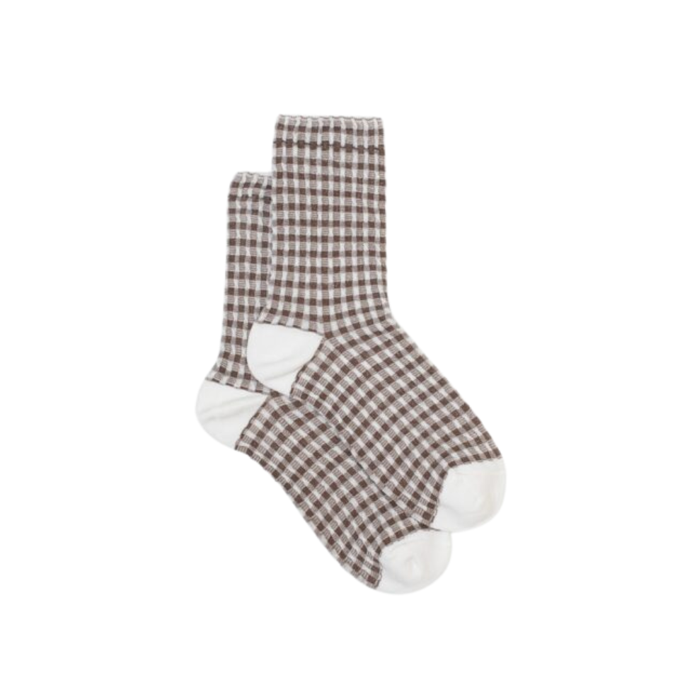 Cocoa Gingham Socks