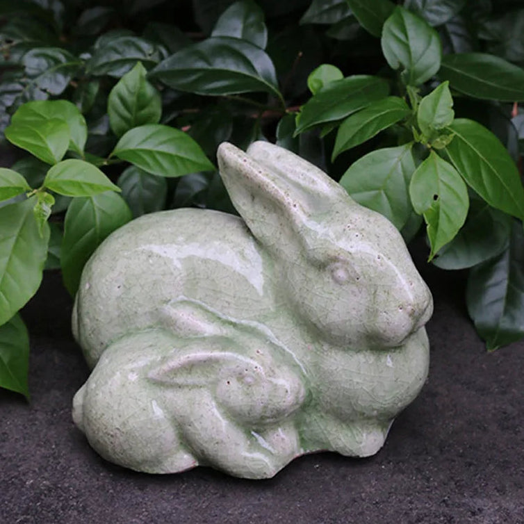 Rabbits in Moss Green