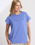 Stella + Gemma Cuff Tee - Embroidered Logo | Cornflower
