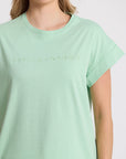 Stella + Gemma Cuff Tee - Embroidered Logo | Snifter Green