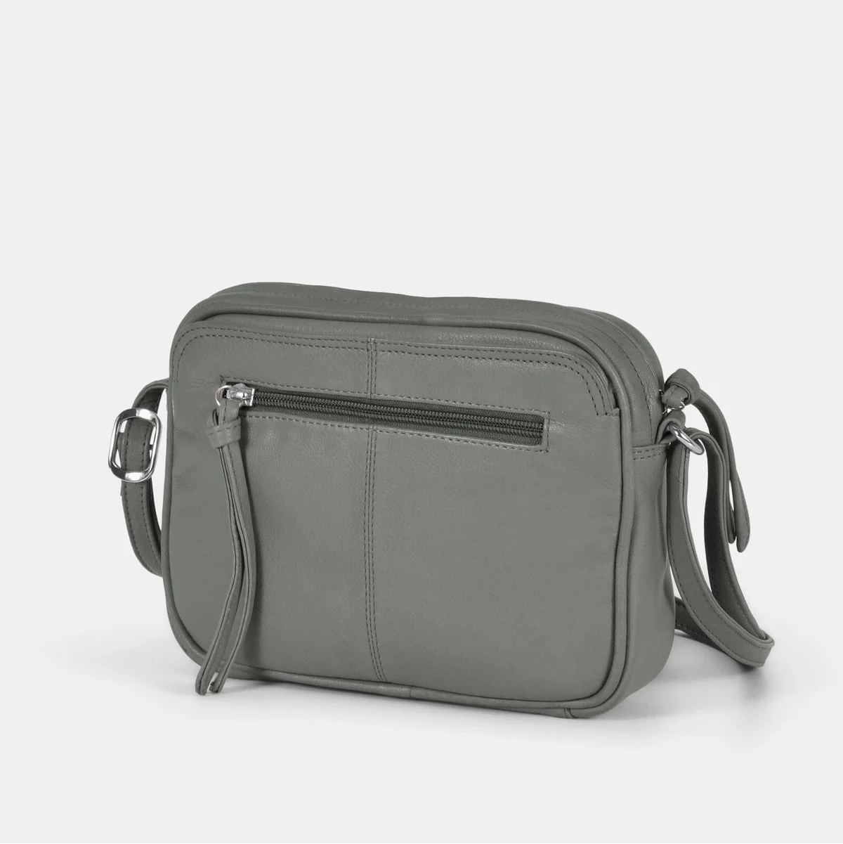 Leather Crossbody Bag - Darcy | Grey